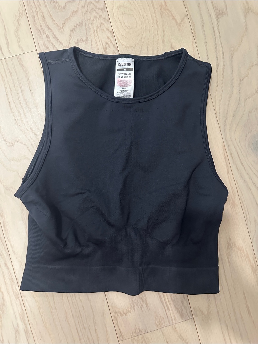 Gymshark Black Seamless High-Neck Crop Tank